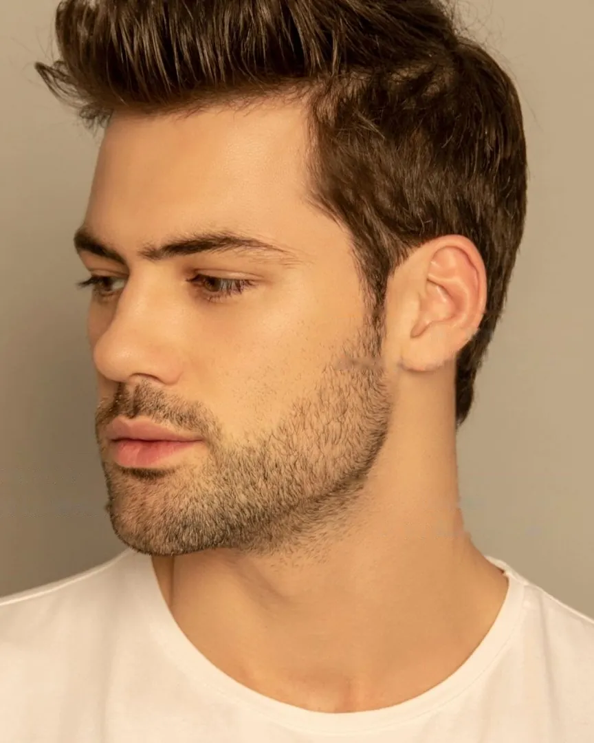 Man with a sharp, defined jawline: dermal fillers at Skin Story Clinic, London